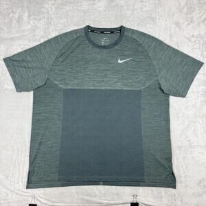 Nike Dri-Fit Running Tee Green Size XXL Performance Training Breathable Top Gym